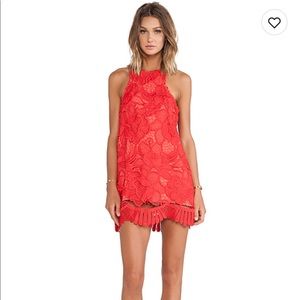 Red lace dress